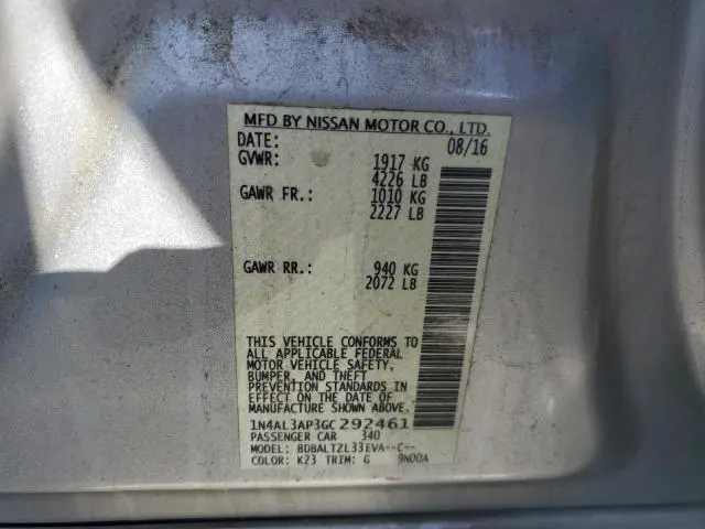 2016 NISSAN ALTIMA 2.5