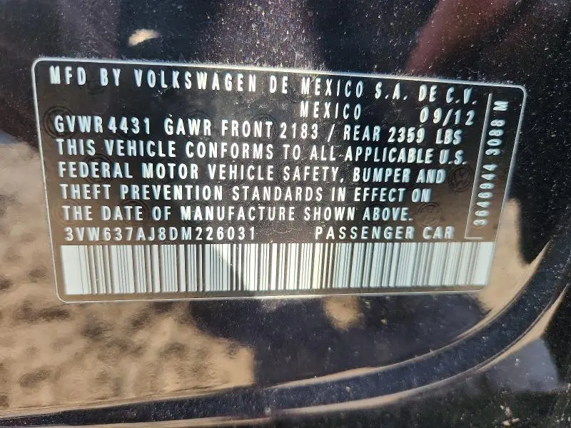 2013 VOLKSWAGEN JETTA HYBRID  