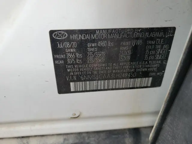 2020 HYUNDAI SANTA FE LIMITED  