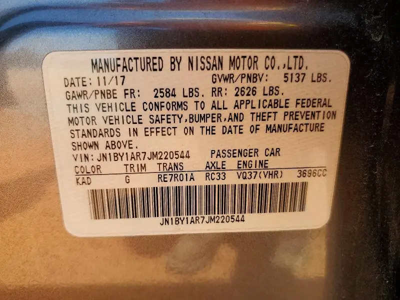 2018 INFINITI Q70 3.7 LUXE  