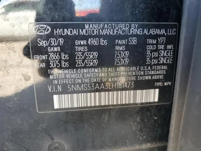 2020 HYUNDAI SANTA FE LIMITED  