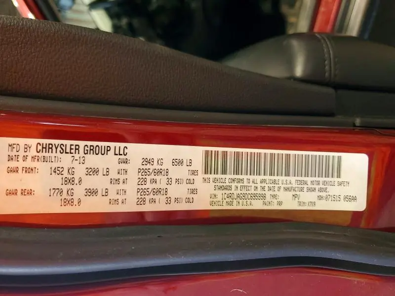 2013 DODGE DURANGO SXT  