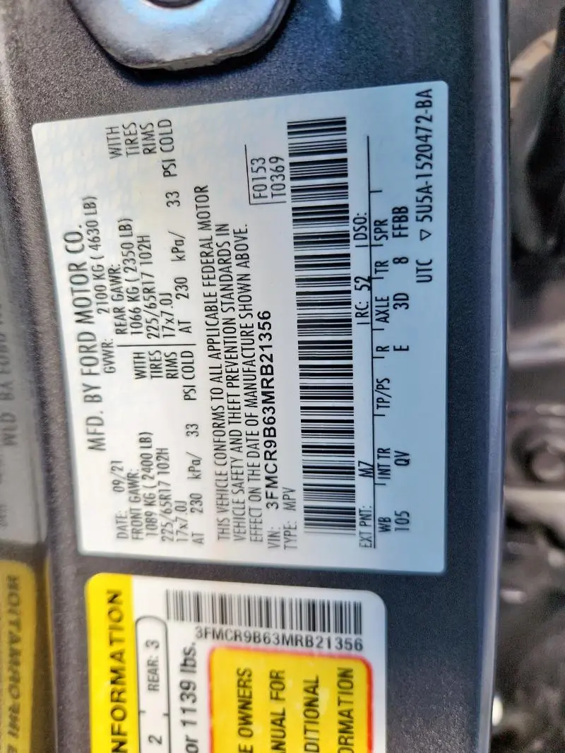 2021 FORD BRONCO SPORT BIG BEND  