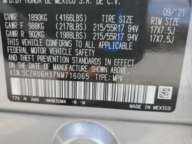 2022 HONDA HR-V LX  