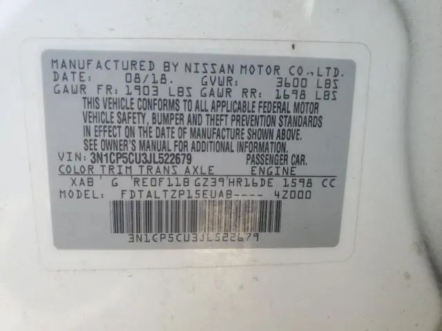 2018 NISSAN KICKS S  