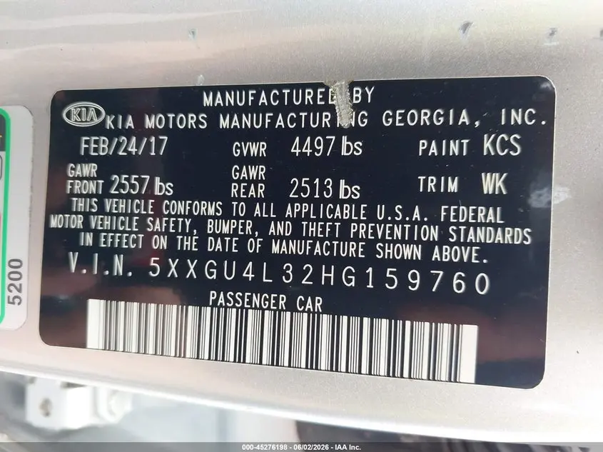 2017 KIA OPTIMA EX