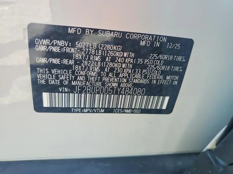 2026 SUBARU OUTBACK LIMITED  