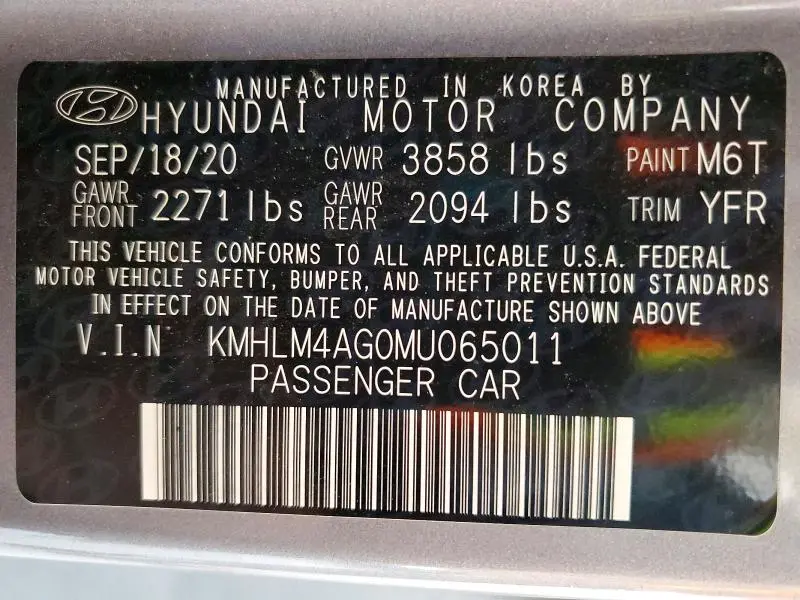 2021 HYUNDAI ELANTRA SEL  