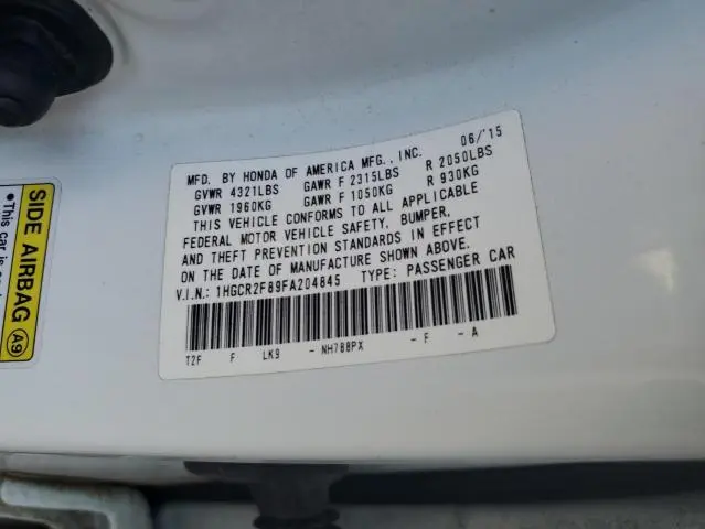 2015 HONDA ACCORD EXL  