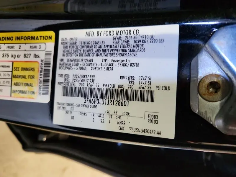 2018 FORD FUSION SE HYBRID  