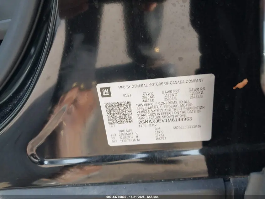 2021 CHEVROLET EQUINOX FWD 2FL