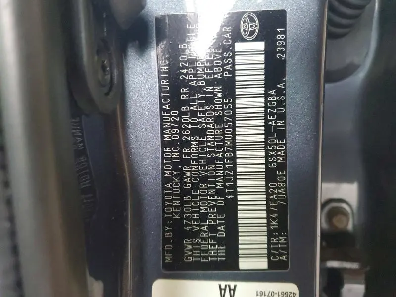 2021 TOYOTA AVALON XLE  