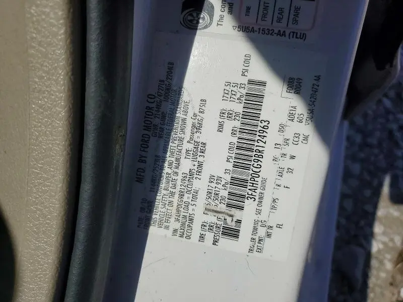 2011 FORD FUSION SEL  