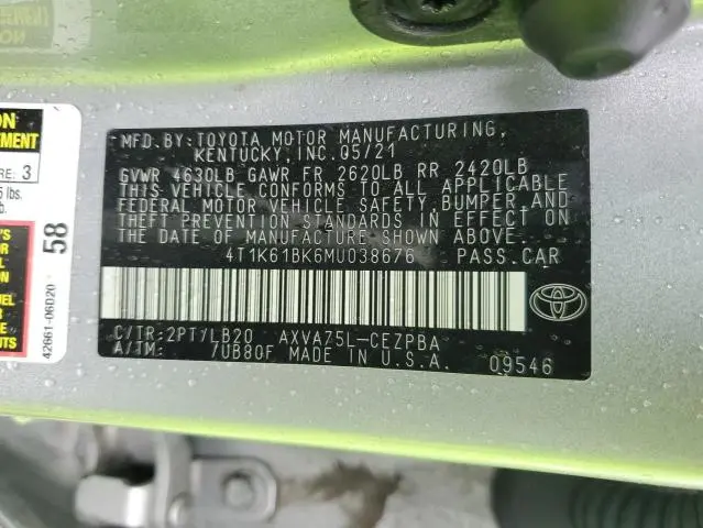 2021 TOYOTA CAMRY XSE  