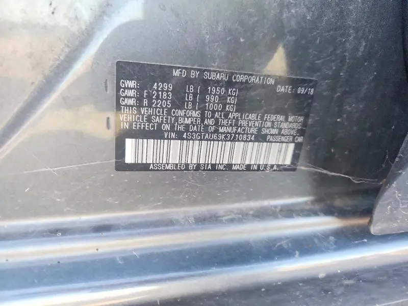 2019 SUBARU IMPREZA LIMITED  