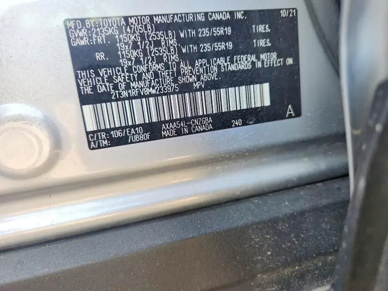 2021 TOYOTA RAV4 LIMITED  