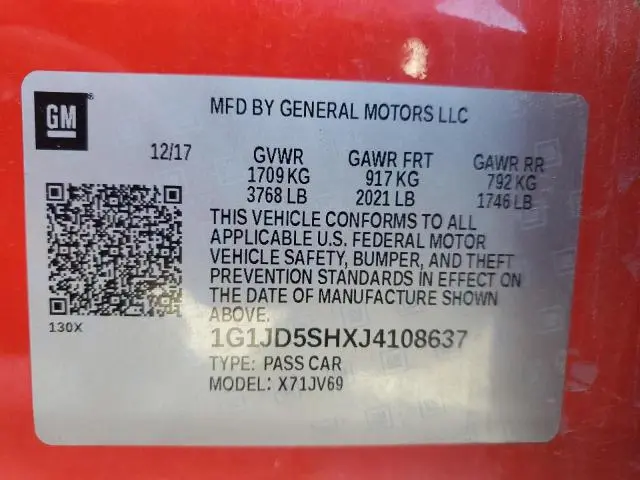 2018 CHEVROLET SONIC LT  