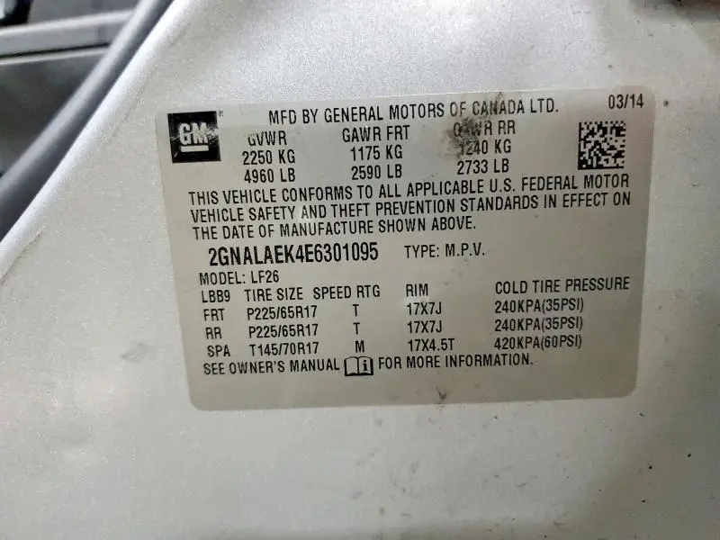 2014 CHEVROLET EQUINOX LS  