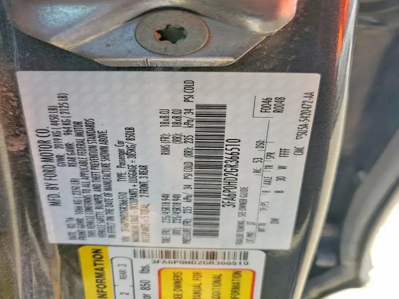 2016 FORD FUSION SE  
