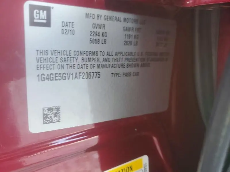 2010 BUICK LACROSSE CXS  