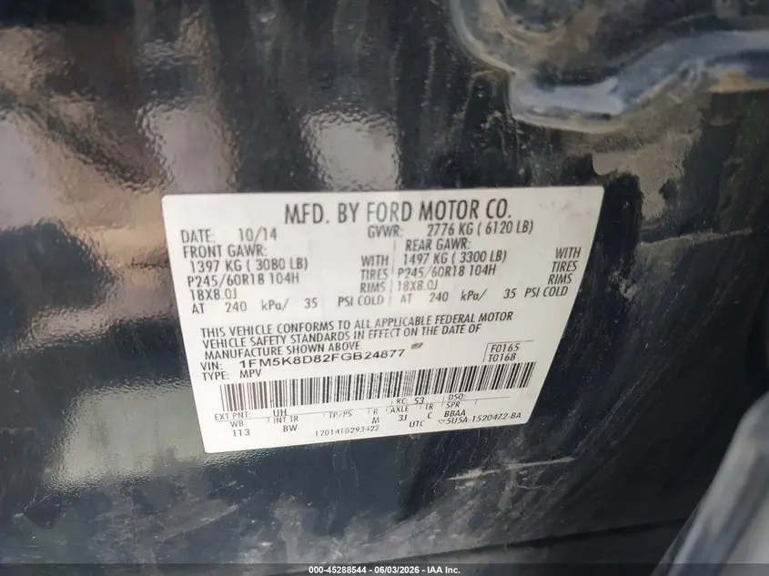 2015 FORD EXPLORER XLT