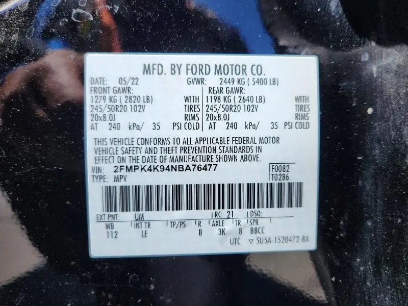2022 FORD EDGE TITANIUM  