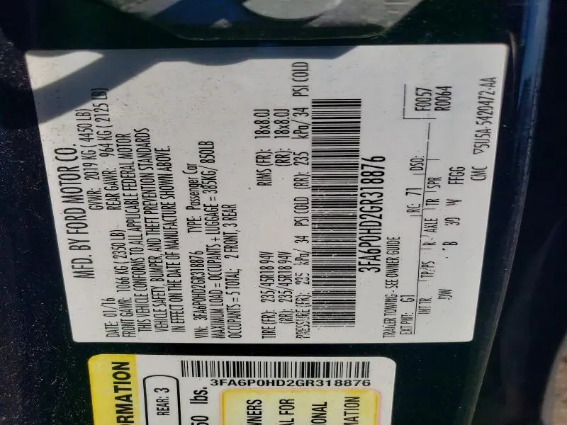 2016 FORD FUSION SE  
