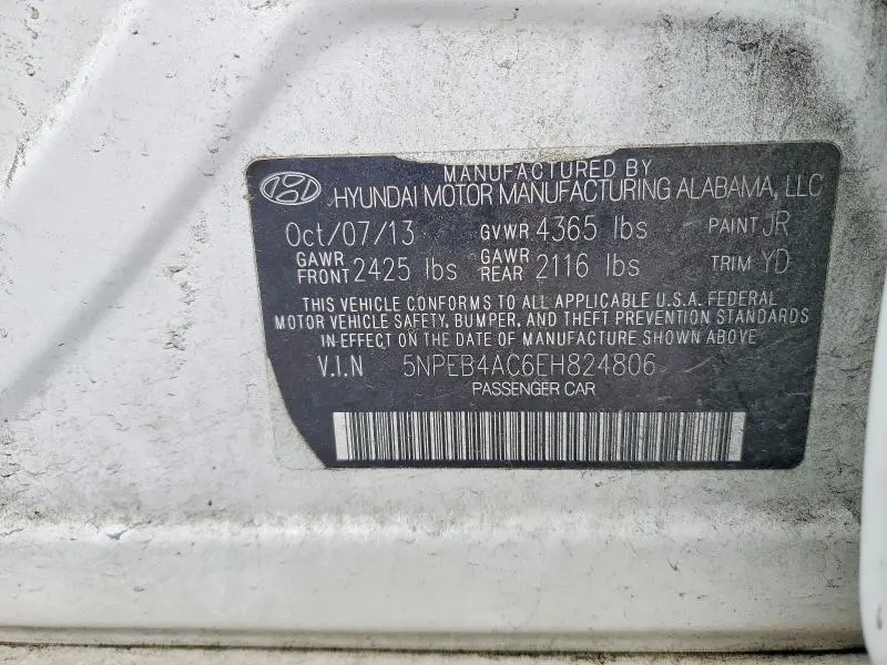 2014 HYUNDAI SONATA GLS  