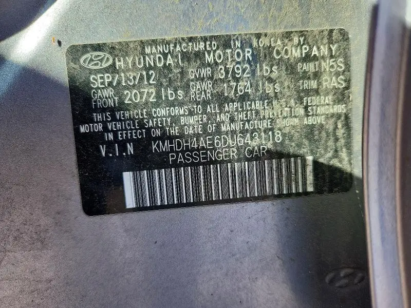 2013 HYUNDAI ELANTRA GLS  