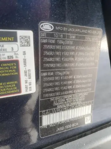 2019 LAND ROVER RANGE ROVER SPORT SUPERCHARGED DYNAMIC  