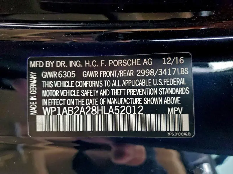 2017 PORSCHE CAYENNE S  