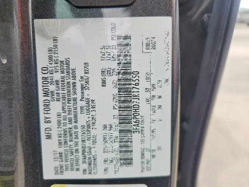 2018 FORD FUSION SE  