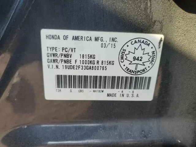 2016 ACURA ILX BASE WATCH PLUS  