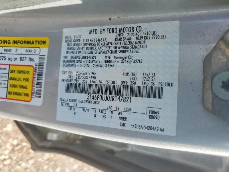 2018 FORD FUSION SE HYBRID  