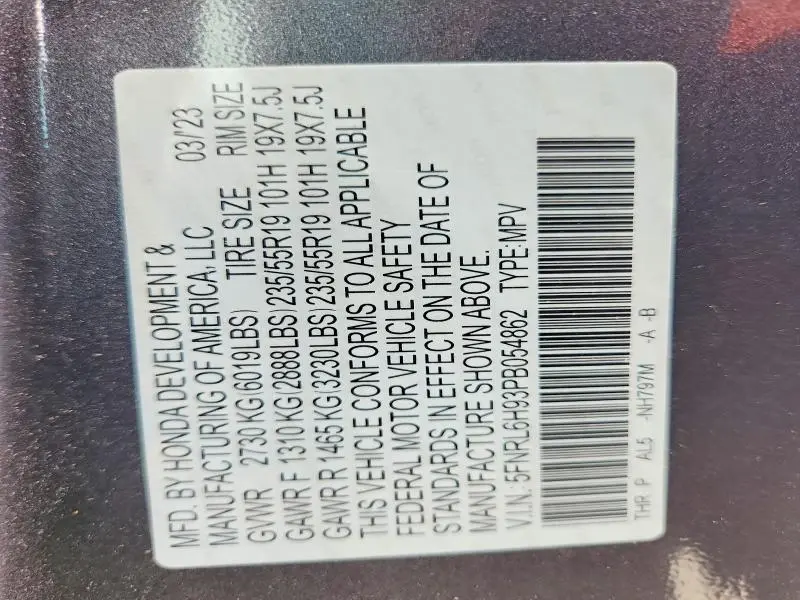 2023 HONDA ODYSSEY ELITE  