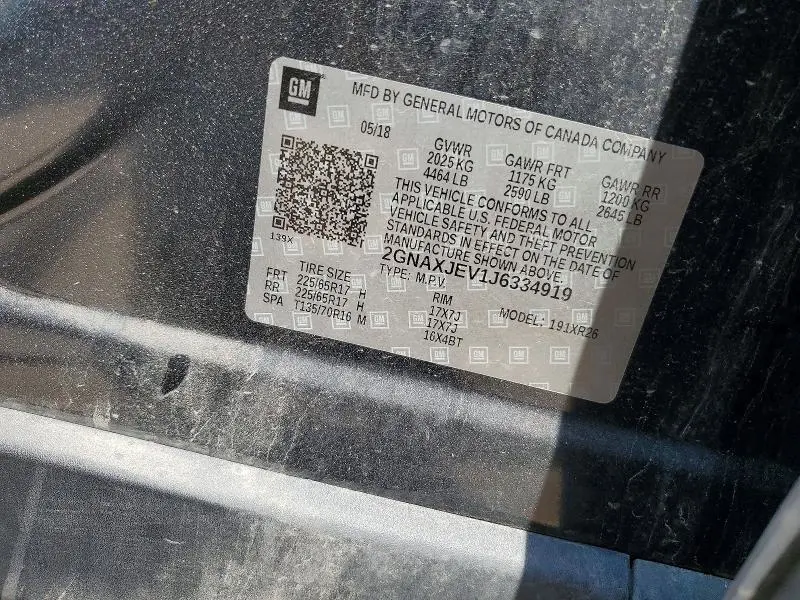 2018 CHEVROLET EQUINOX LT  