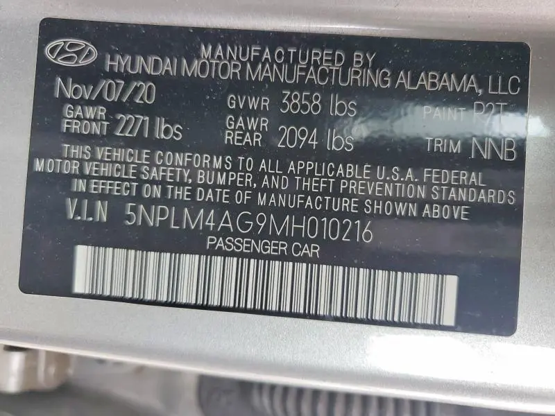 2021 HYUNDAI ELANTRA SEL  