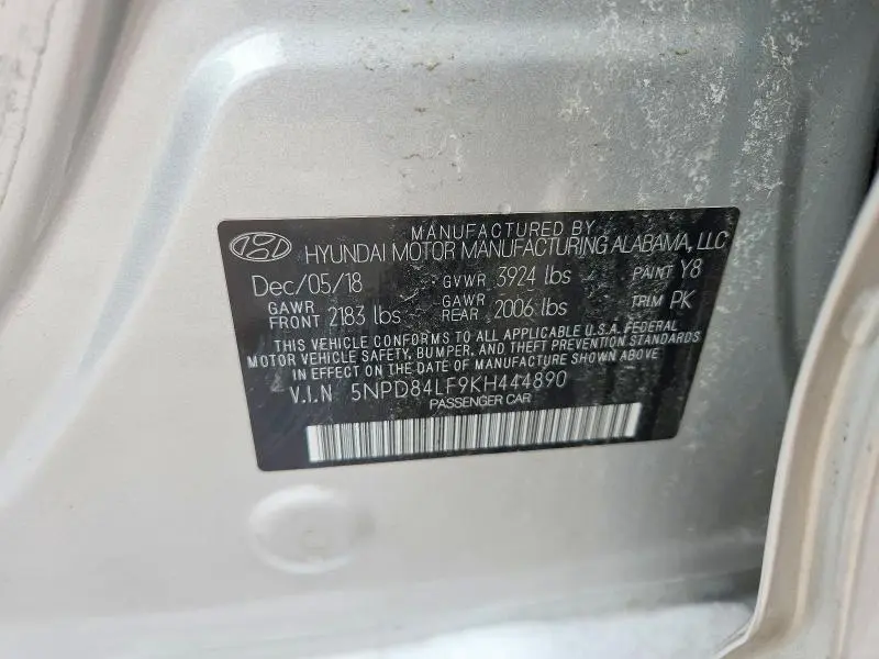 2019 HYUNDAI ELANTRA SEL  