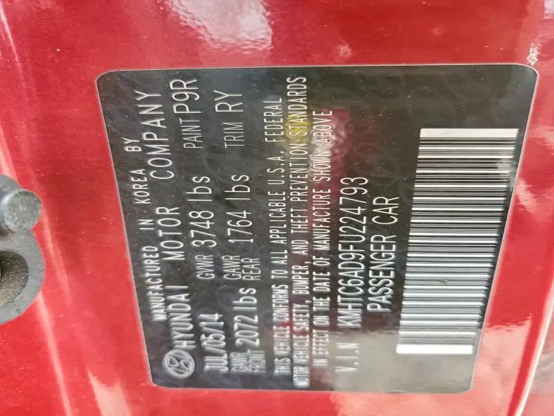 2015 HYUNDAI VELOSTER   