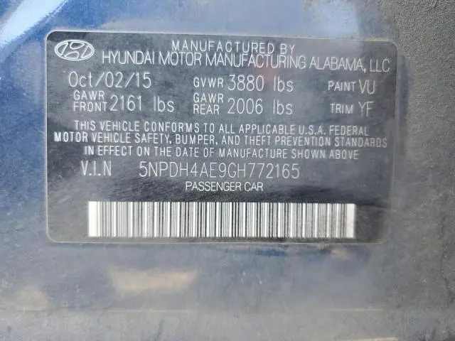 2016 HYUNDAI ELANTRA SE  