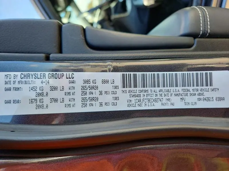 2014 JEEP GRAND CHEROKEE OVERLAND  