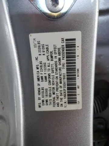 2014 HONDA ACCORD LX  