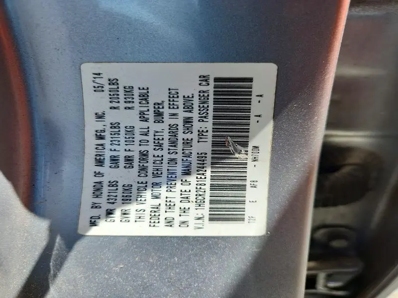 2014 HONDA ACCORD EXL  