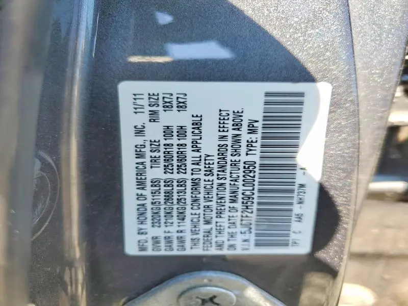 2012 HONDA CROSSTOUR EXL  