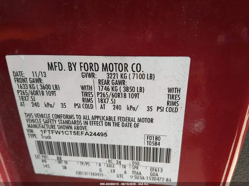 2014 FORD F-150 FX2