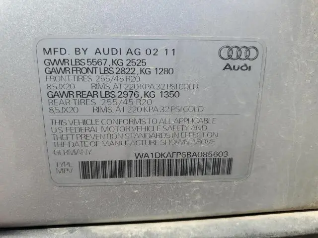 2011 AUDI Q5 PREMIUM PLUS  
