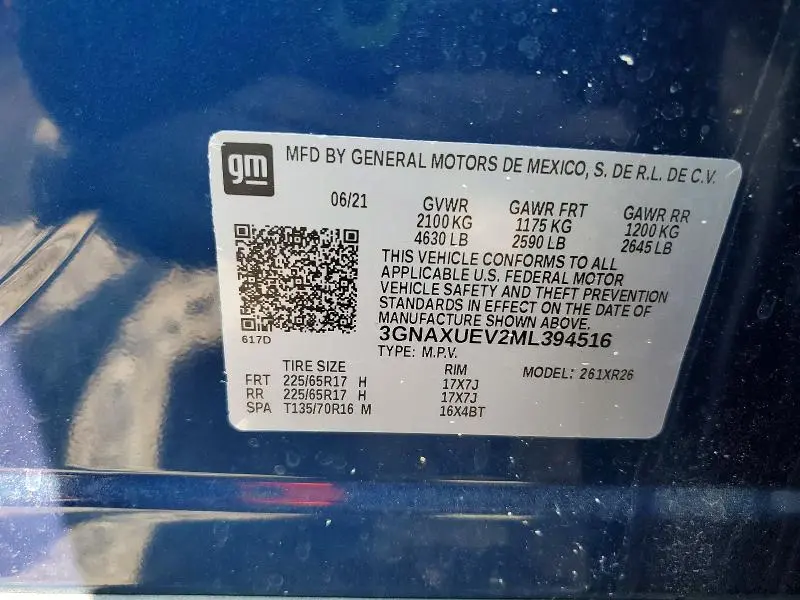 2021 CHEVROLET EQUINOX LT  