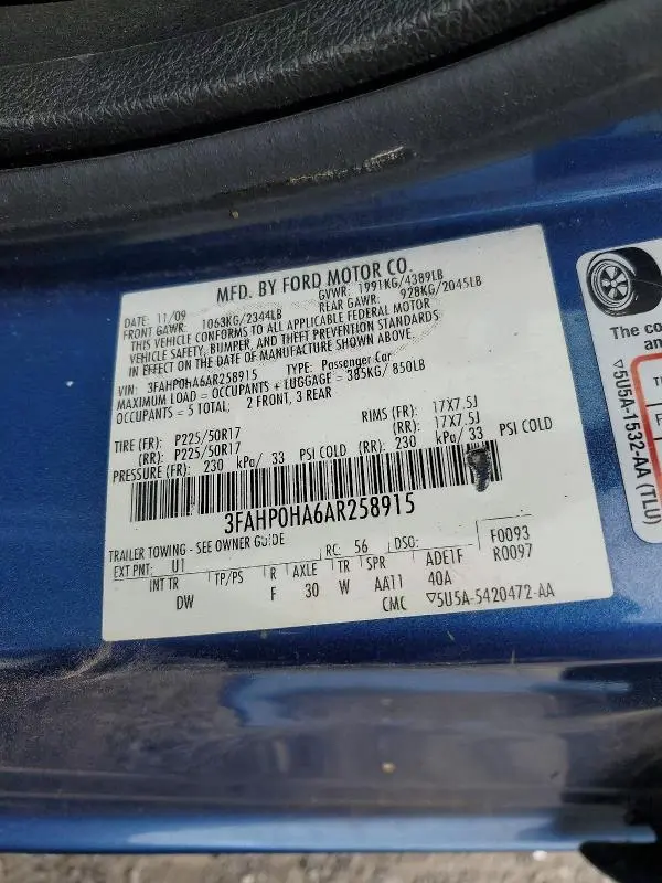 2010 FORD FUSION SE  