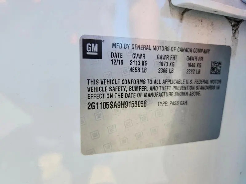 2017 CHEVROLET IMPALA LT  