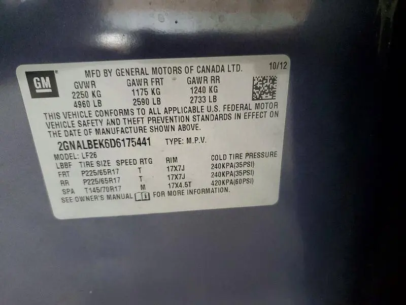 2013 CHEVROLET EQUINOX LS  